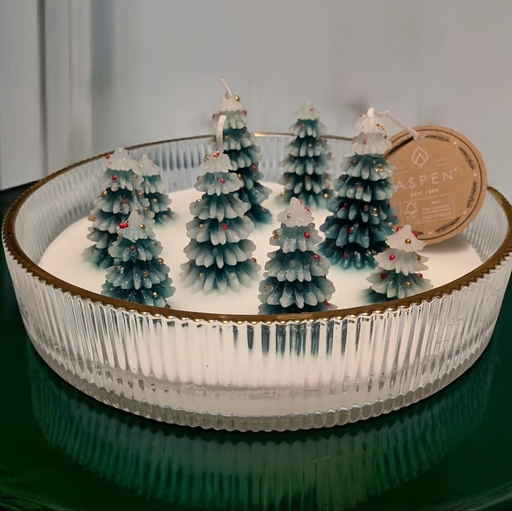 NEW ASPEN Winter Forest Christmas Tree Candle - Picture 7 of 7